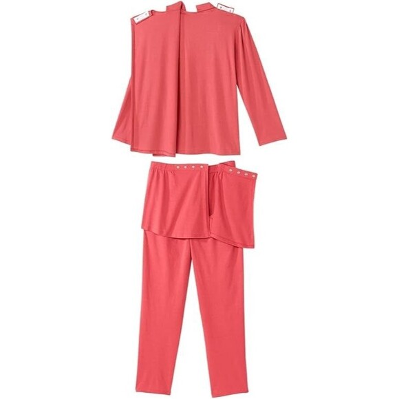 Silvert s Adaptive Clothing Women’s Open Back Long Sleeve Polo & Open 2pc - Picture 2 of 2